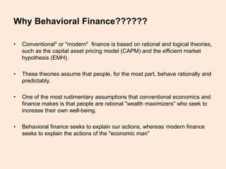 Unit 1 behavioural finance to send