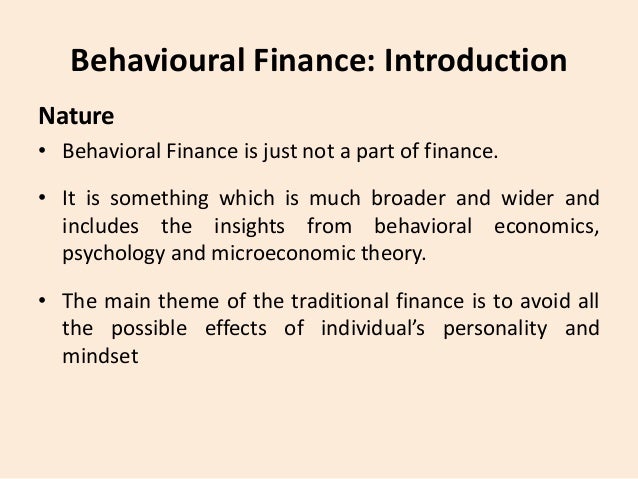 Unit 1 Behavioural Finance To Send