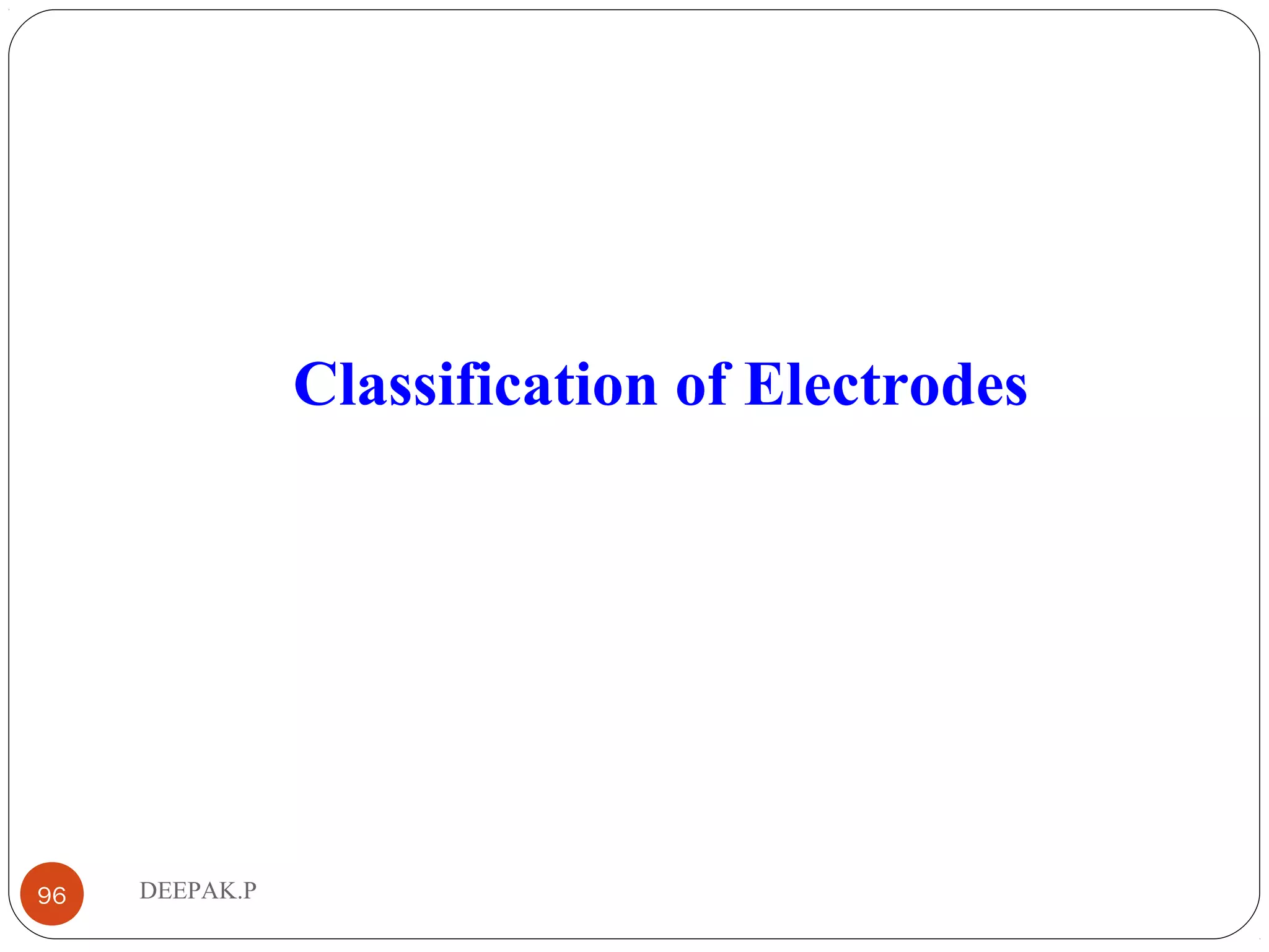 DEEPAK.P96
Classification of Electrodes
 