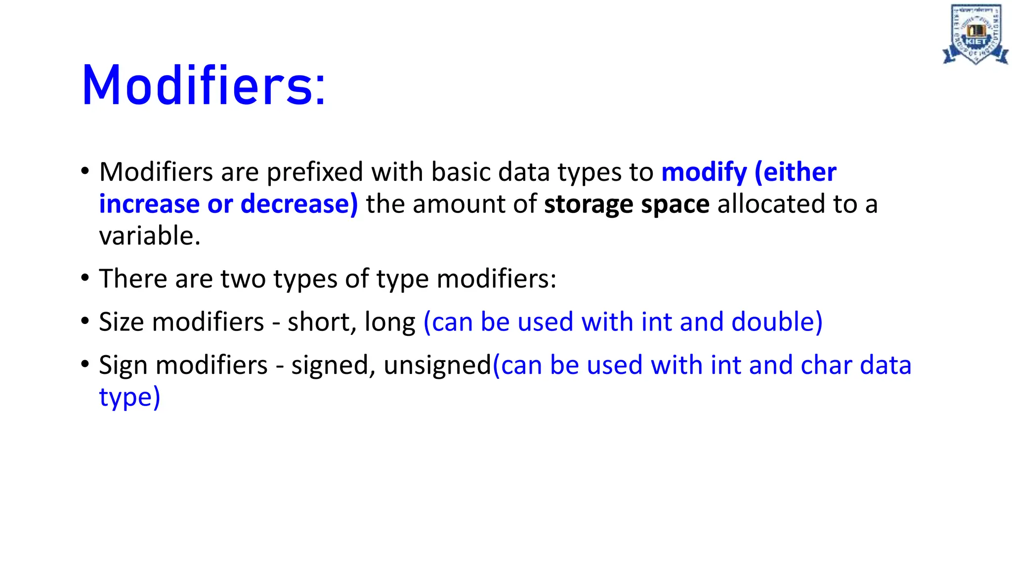 Unit 1 Built in Data types in C language.ppt