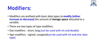 Unit 1 Built in Data types in C language.ppt