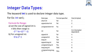 Unit 1 Built in Data types in C language.ppt