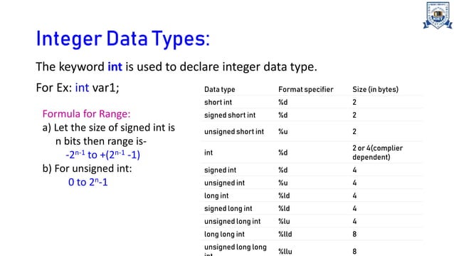 Unit 1 Built in Data types in C language.ppt