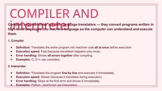Unit 1 : Introduction Overview of C; | PPTX