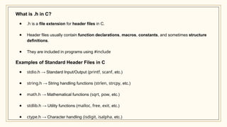 Unit 1 : Introduction Overview of C; | PPTX