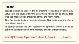 Unit 1 : Introduction Overview of C; | PPTX