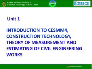 Unit 1 CE 376 Measurement and CESMM4 2020.pdf