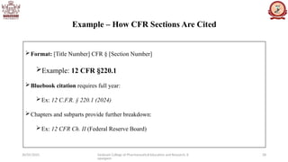 Code Of Federal Regulations and Federal Register | PPTX