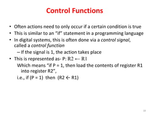 Control Function Example unit1COA Computer Organisation and Architecture | PPTX