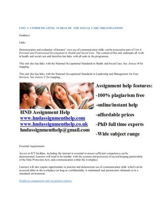 Unit 1 communication in health and social care | DOCX