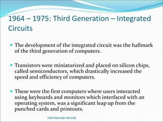 Key Board Third Generation Computer Unit 1 computer programming | PPT