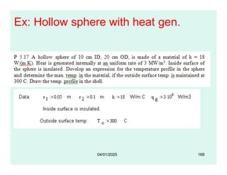 Ex: Hollow sphere with heat gen.
04/01/2025 168
 