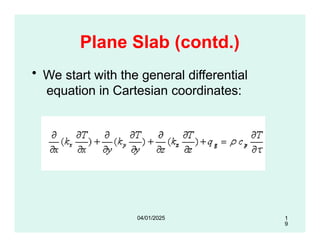 Plane Slab (contd.)
• We start with the general differential
equation in Cartesian coordinates:
1
9
04/01/2025
 