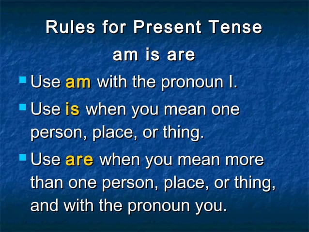 Unit 1 correct uses of the verb to be | PPT