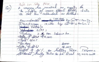 Unit 1 Cost Accounting   -    Cost sheet