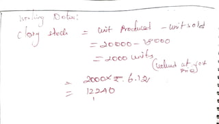 Unit 1 Cost Accounting   -    Cost sheet