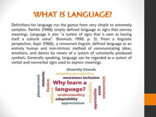 Language Definitions And Examples Culture language | PDF