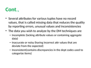 Unit 1 data pre processing steps to process data | PPTX
