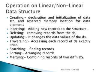 Unit 1 Data Structures Introduction L1.pptx | Databases | Computer ...
