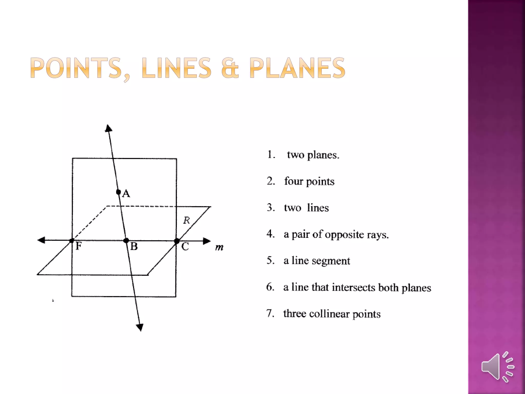 Unit 1 day 1 points, lines, planes | PPTX