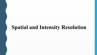 Spatial and Intensity Resolution
 