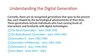 Machine Learning Through Generations Digital Learning: Generations, Learning Environment and types of ...