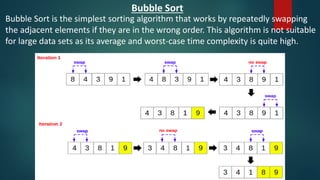 Data Structures in c contains basic of arrays sorting | PDF