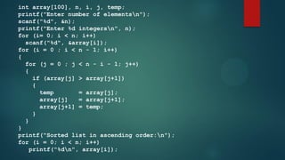 Data Structures in c contains basic of arrays sorting | PDF