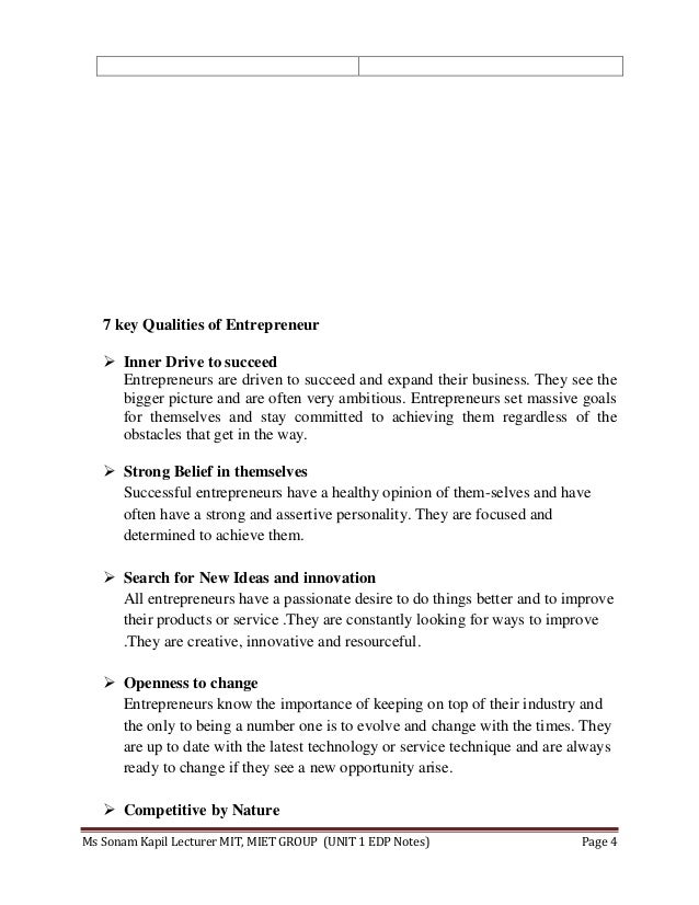 entrepreneurship lecture notes pdf