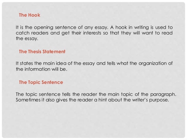 For instance, if you write an essay for narrow-field professionals, use appropriate hook and language.Conversely, the personal essay could begin with your childhood story or a touching fact of your life.Tip №7: Use diverse sources to look for good hook sentences and phrases.