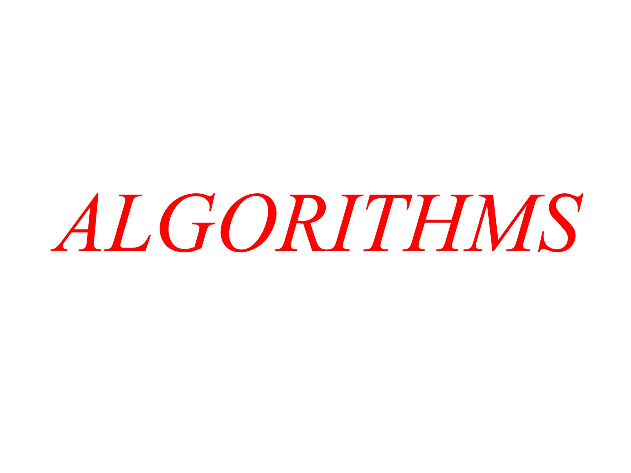 ALGORITHMS
 