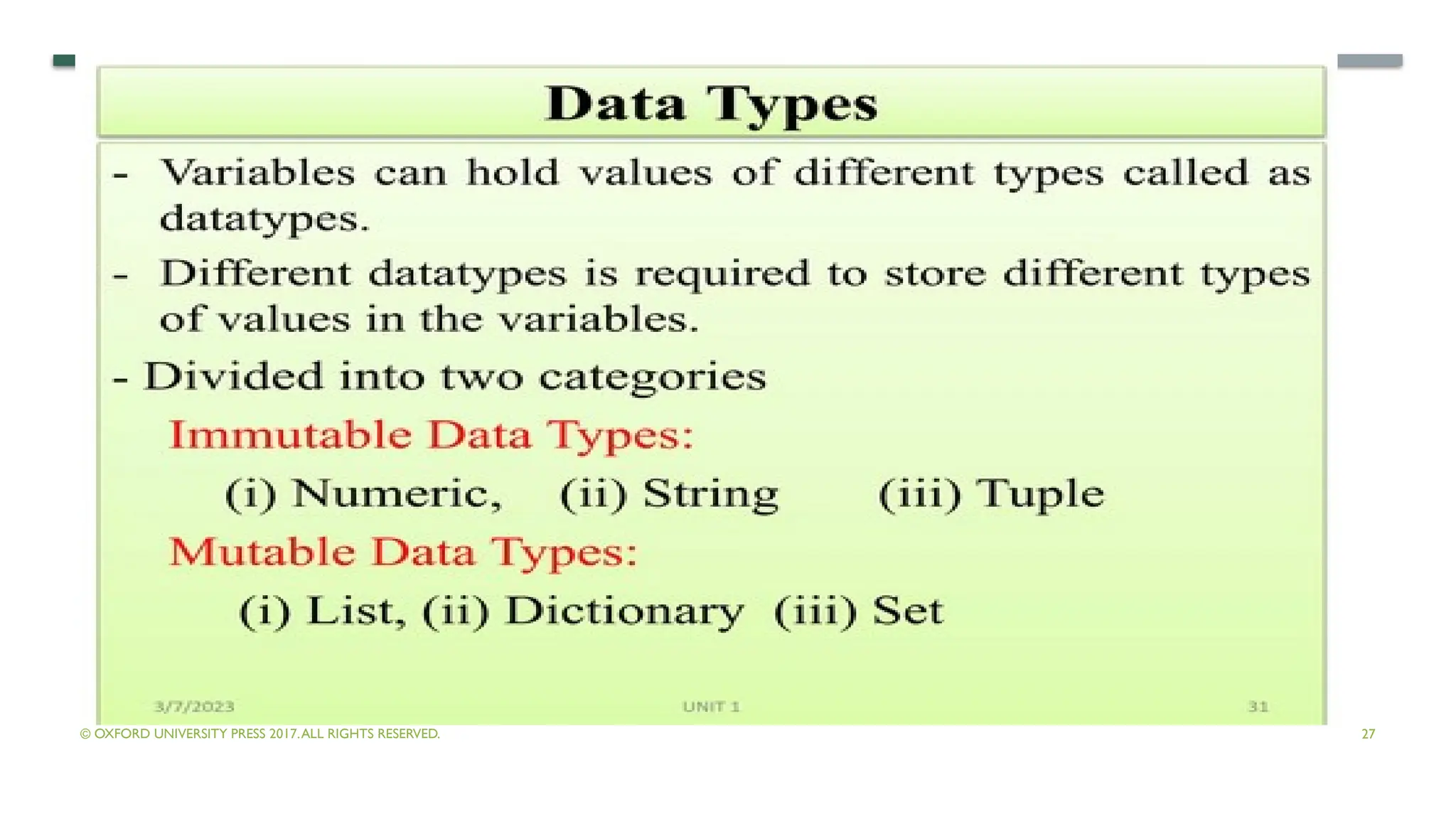 © OXFORD UNIVERSITY PRESS 2017.ALL RIGHTS RESERVED. 27
 