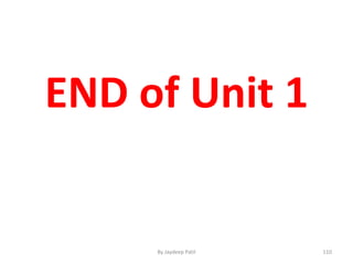 END of Unit 1
110By Jaydeep Patil
 