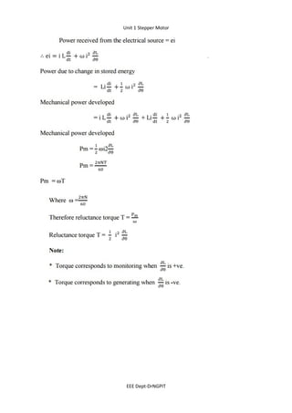 Unit 1 Stepper Motor
EEE Dept-DrNGPIT
 