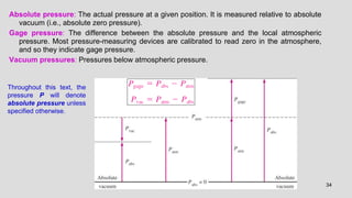 Properties of Fluids, Fluid Statics, Pressure Measurement | PPTX