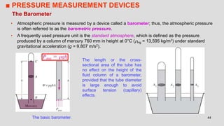 Properties of Fluids, Fluid Statics, Pressure Measurement | PPTX
