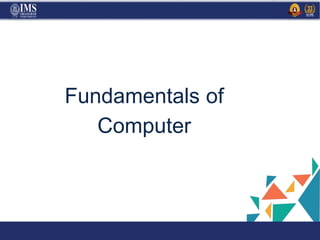 Fundamentals of
Computer PROGR
AM
and C
 