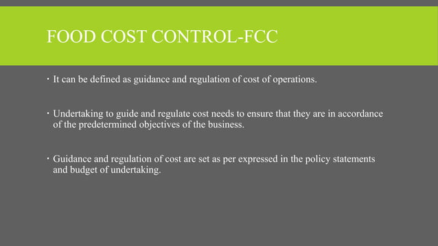 Unit 1 food cost controls | PPT