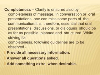 Completeness Message Business communication.pptx BCA students communication | PPTX