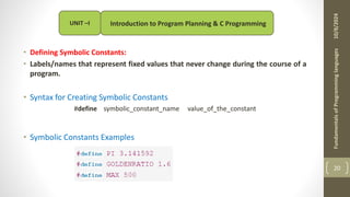 Fundamental of Programming Language UNIT-I | PPT