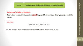 Fundamental of Programming Language UNIT-I | PDF | Programming ...