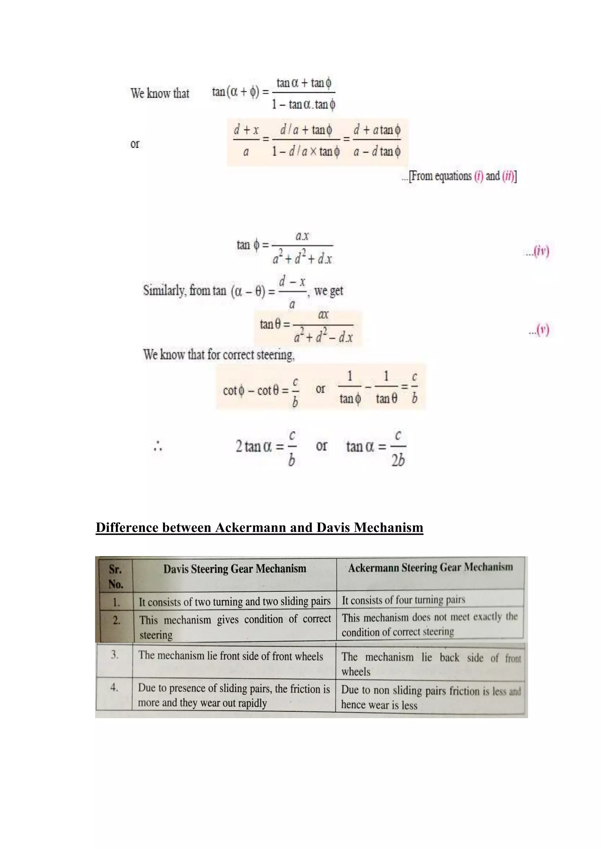 Difference between Ackermann and Davis Mechanism
 
