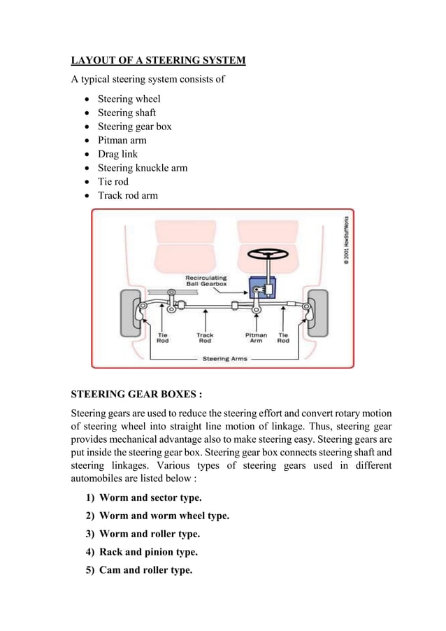 Unit 1 Front Axle & Steering System | PDF | Off-Road Vehicles | Auto ...