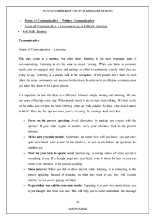 hotel management | DOCX