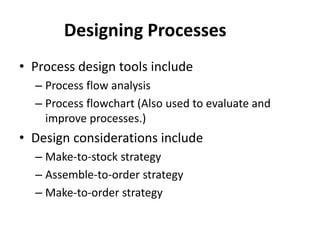 Operations Management Unit Two | PPT