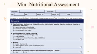 Mini Nutritional Assessment
 
