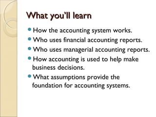 Unit 1 introduction to accounting | PPT