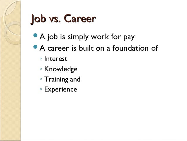 job versus career