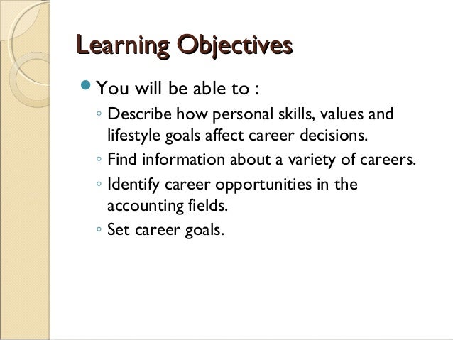 unit 1 introduction to accounting accounting career goals