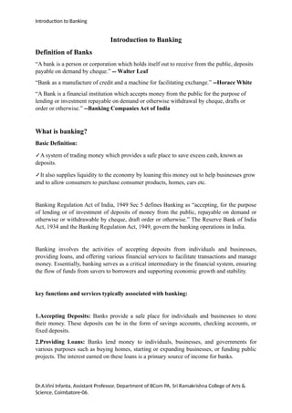 INTRODUCTION TO BANKING IN INDIA .docx. | DOCX